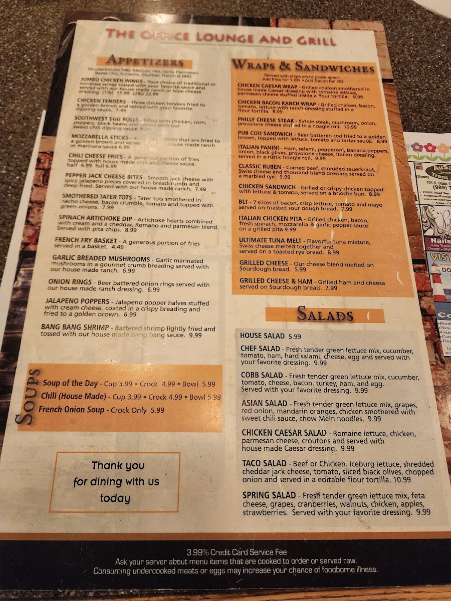Office Lounge & Grill Menu - Image 6
